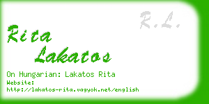 rita lakatos business card